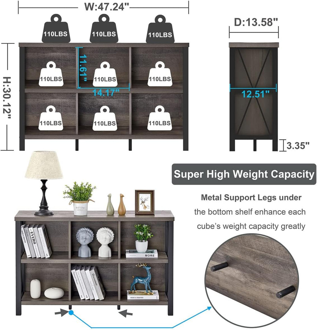 Industrial Cube Bookcases and Bookshelves (Walnut Brown) Q435250