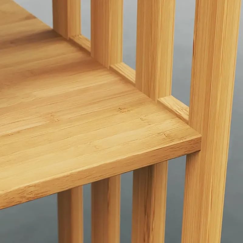 Walnut 6 Tier Bamboo Rotating Bookshelf M2504