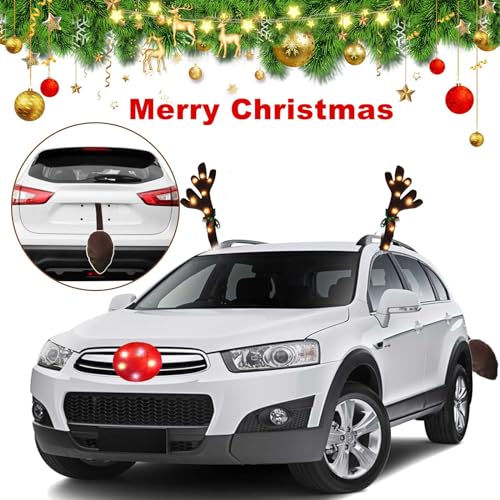 Christmas Car Reindeer Antlers Decoration Kit with Jingle Bells Z459