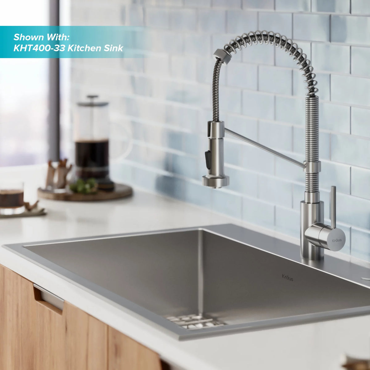 Single Handle Pull Down Kitchen Faucet Stainless Steel T65847