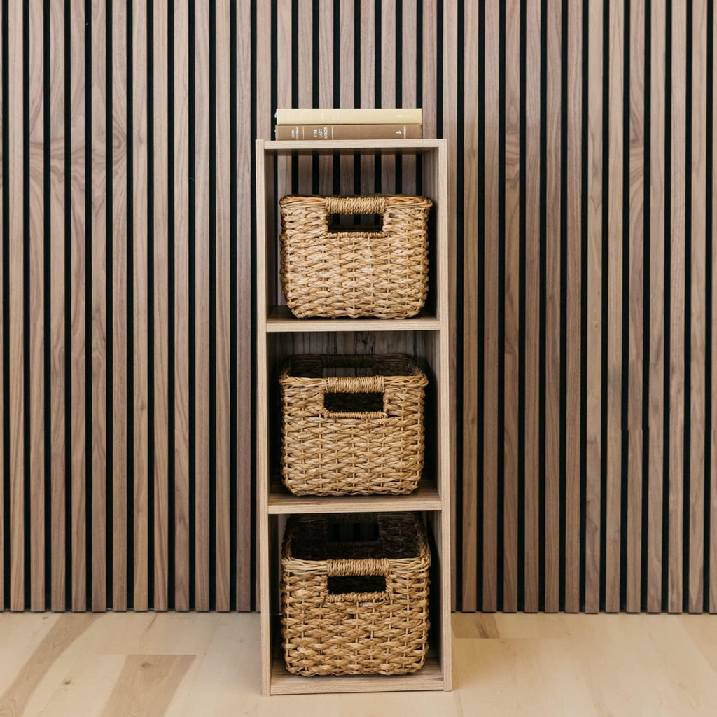 3 Cube Storage Organizer Bookcase, Natural Brown, Pack of 2 L64609
