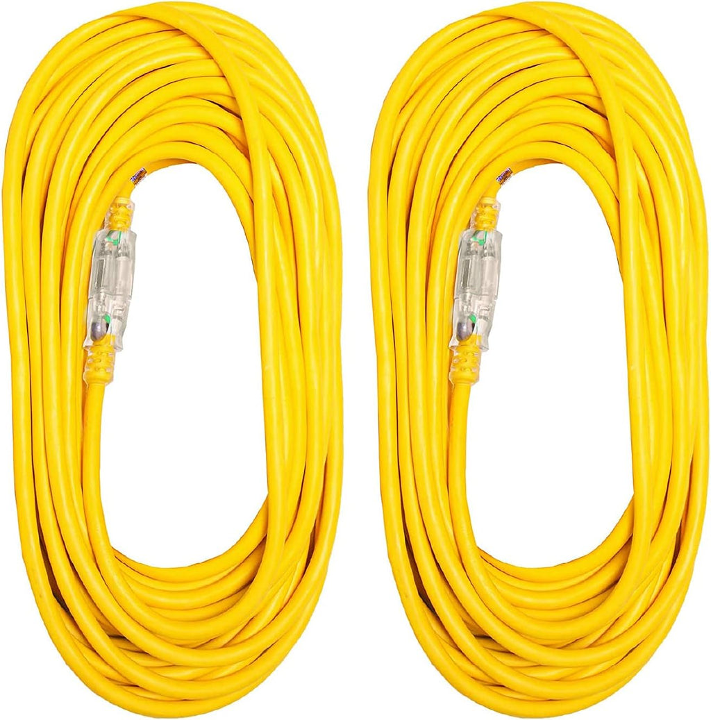 50 Foot Outdoor Extension Cords 12/3 Heavy Duty Yellow C961