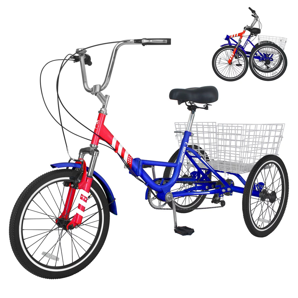 24 Inch 7-Speed 3 Wheels Folding Tricycle N706093