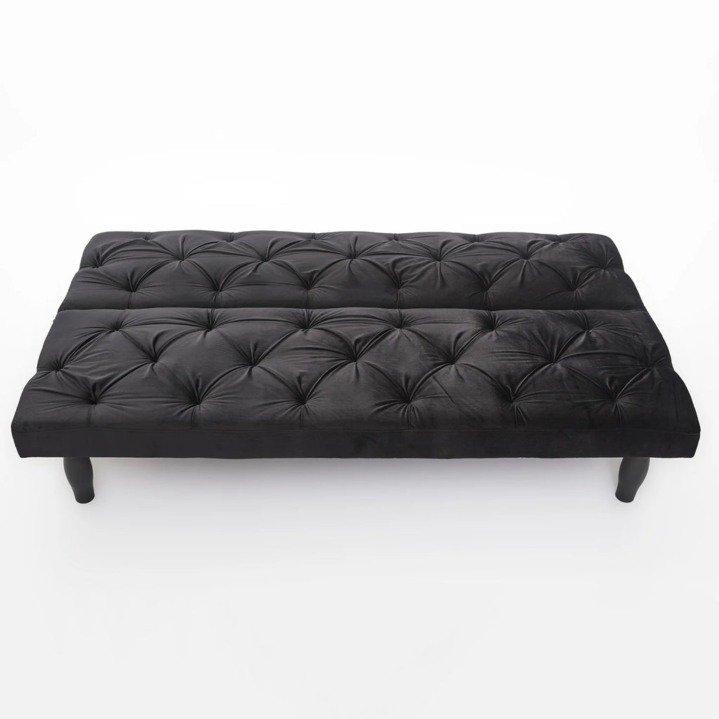 Black Velvet Futon Sofa Bed F9181
