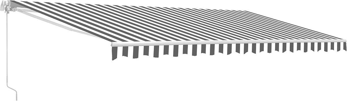 Retractable Motorized Patio Awning 12x10 Multistripe-Green Y38822