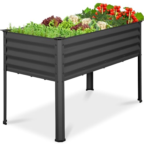 Galvanized Raised Garden Bed Metal Elevated Planter Box Dark Green S49229