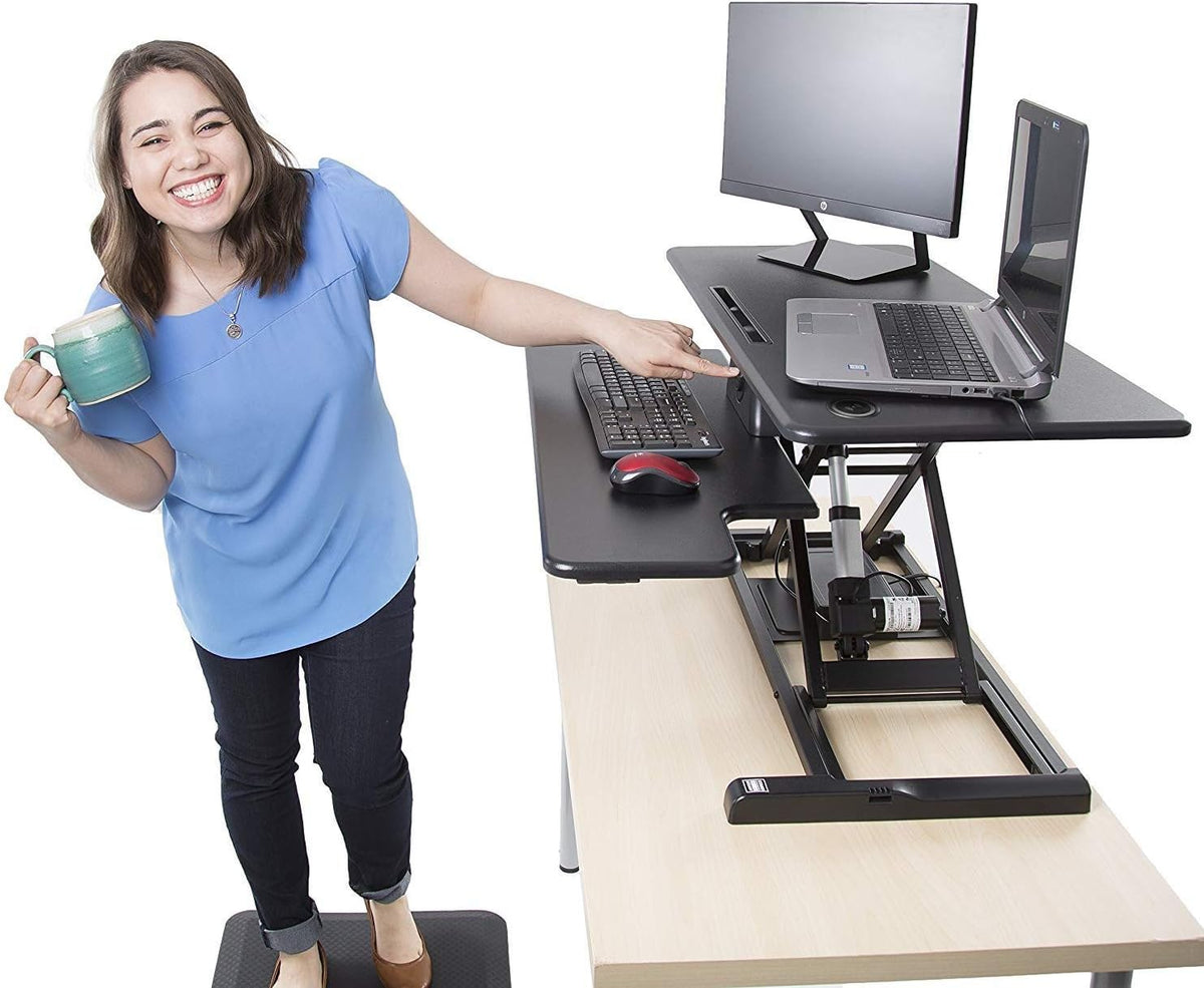 Electric Standing Desk Converter with Wireless Charging J820703