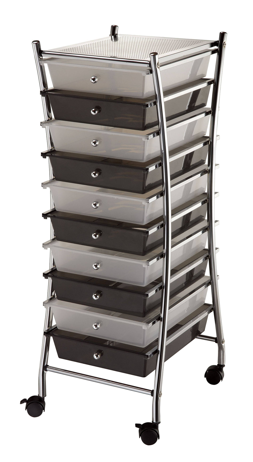Clear/ Smoke 10-Drawer Storage Cart M8952