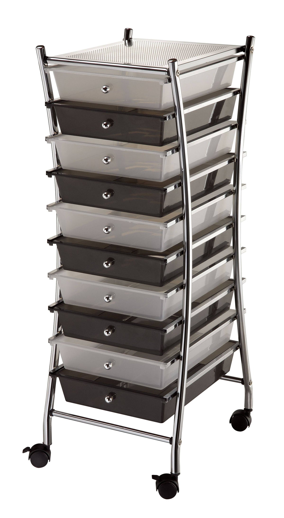 Clear/ Smoke 10-Drawer Storage Cart M8952