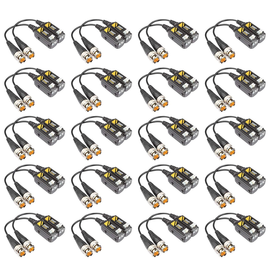 20 Pairs Passive Video Balun Connectors Single Channel BNC CCTV G85744