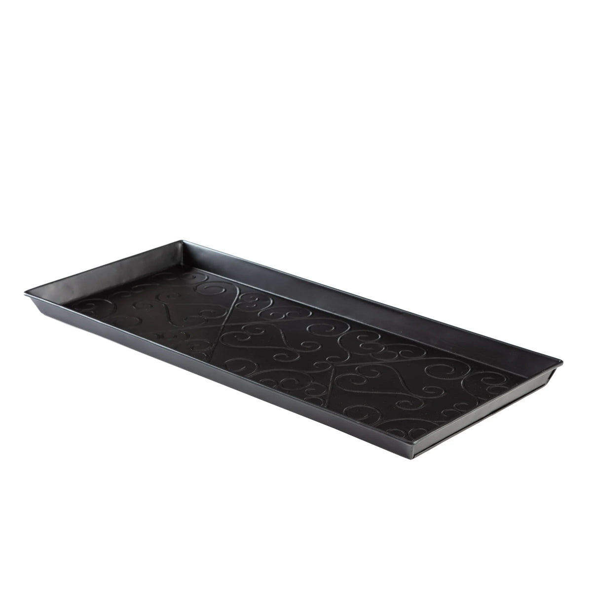 Black Metal Boot Tray with Coir Insert N5098