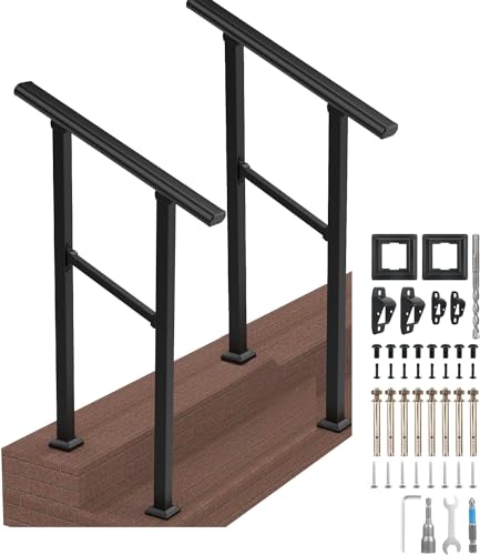 Metal Handrail for Outdoor Steps 36" (2-3 Steps) Y248188