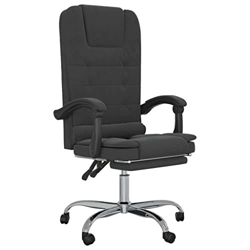 Black Velvet Massage Reclining Office Chair R1703