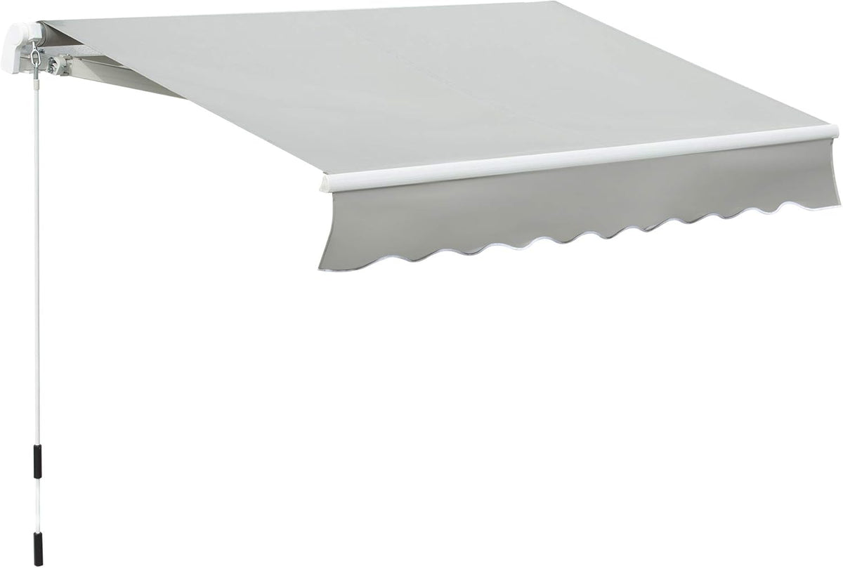 Green White Retractable Patio Awning E359