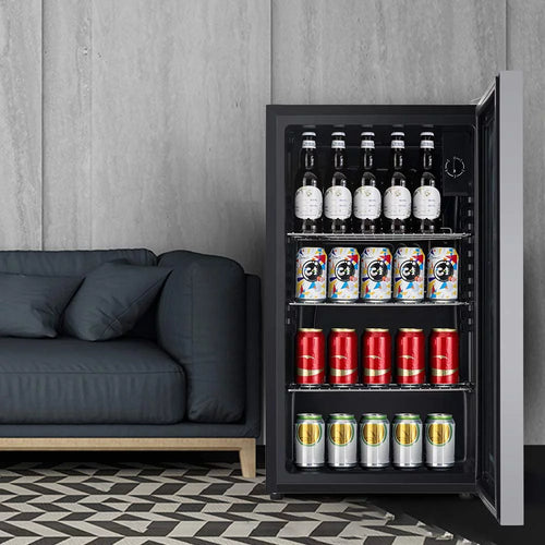 120 Can Beverage Refrigerator Glass Door Stainless Steel S591