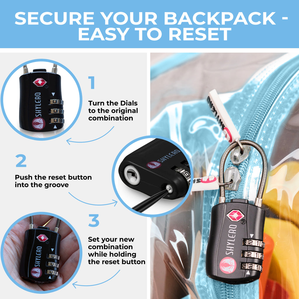 Transparent PVC Clear Backpack XL (32 L) with TSA Lock J522