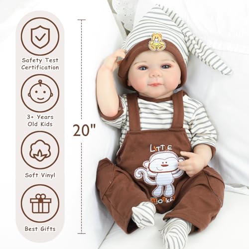 20" Realistic Lifelike Newborn Baby Doll Full Vinyl Body B89679
