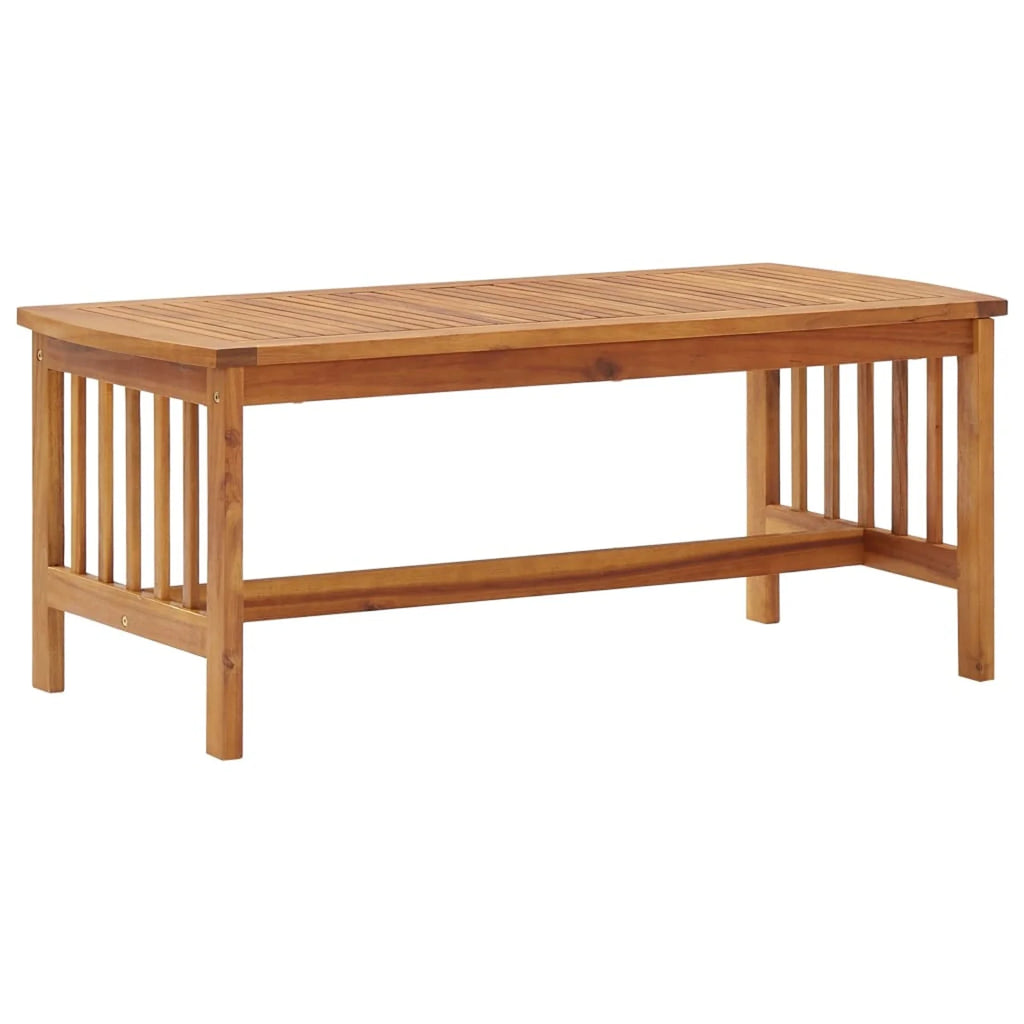 2 Piece Wooden Outdoor Conversation Set with Gray Cushion and Side Table U90117
