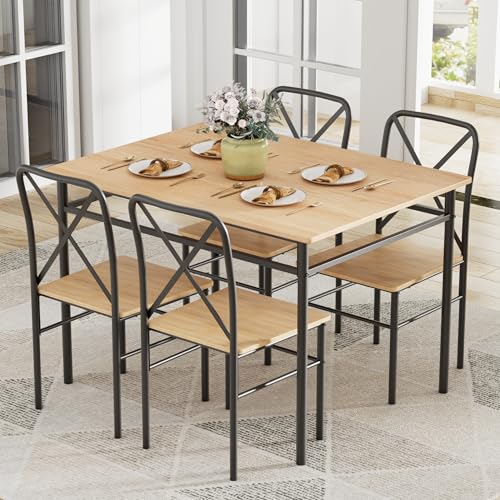5-Piece Kitchen Dining Table Set with 4 Chairs Q238