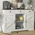 White 53" Wood Coffee Bar Cabinet with 3 Drawers C1790