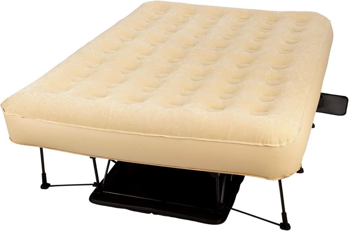 Queen Size Self Inflatable Air Mattress with Frame & Rolling Case S8678
