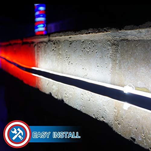 30ft Red White Blue Waterproof LED Rope Lights with Controller S88981
