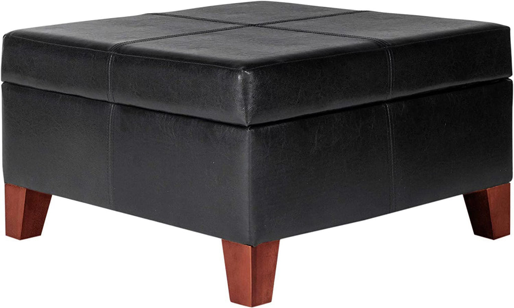 Large Faux Leather Square Storage Ottoman N304