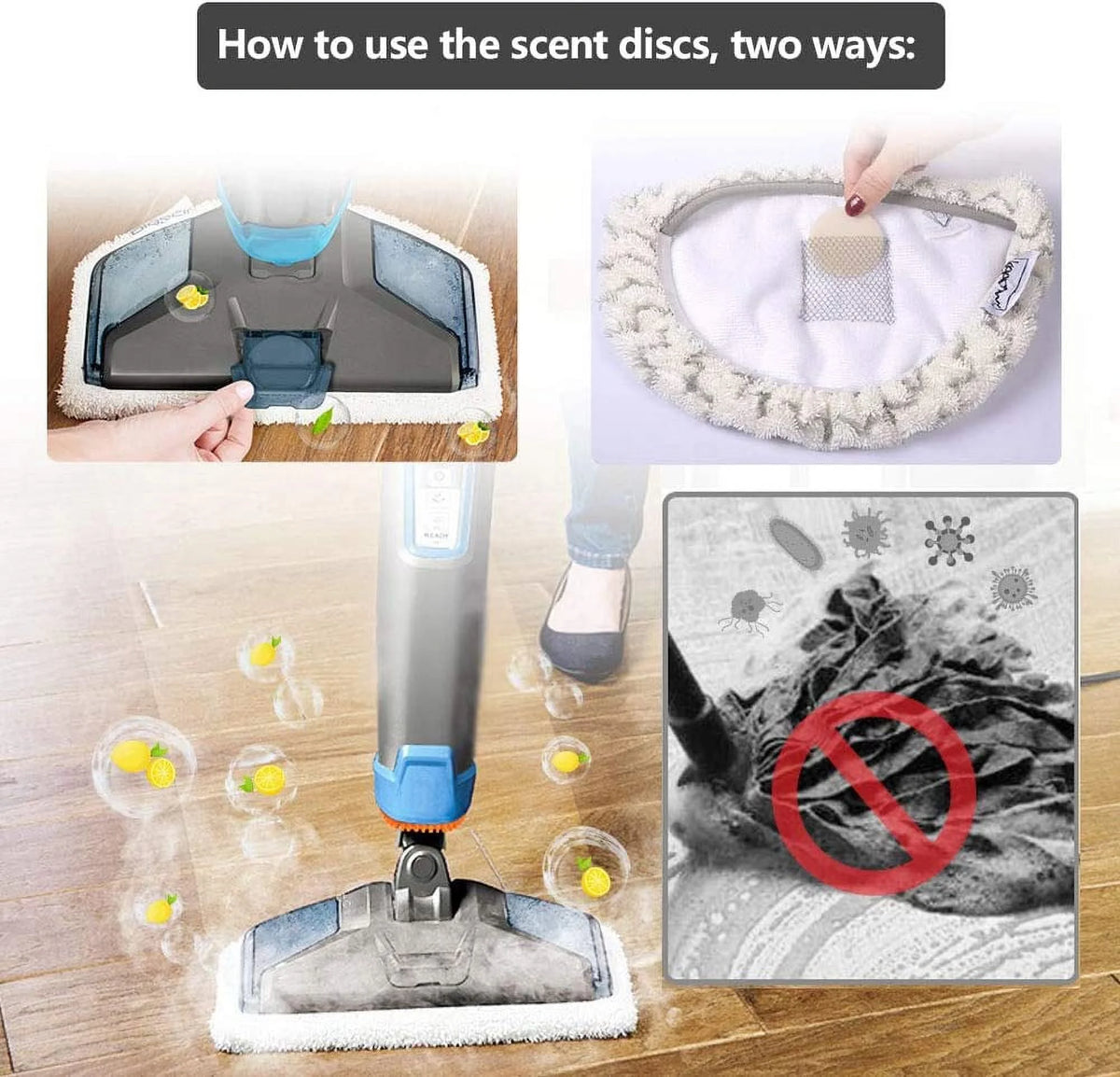 6 Pack Washable Steam Mop Pads Replacement X3408