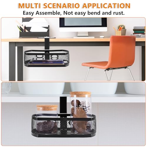 Square-Black Alloy Steel Under Desk Drawer Organizer F2572