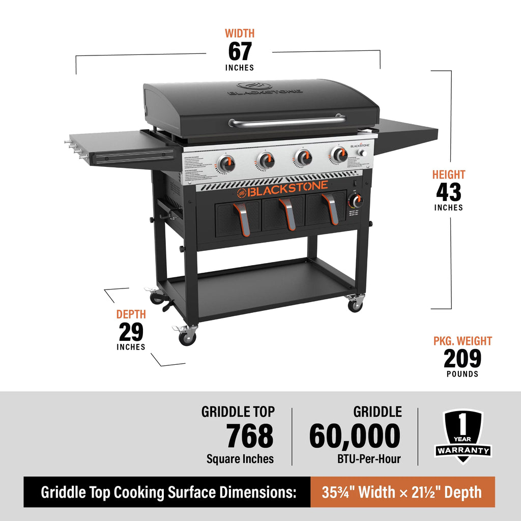 4-Burner Propane Griddle with Air Fryer and Hood R250488