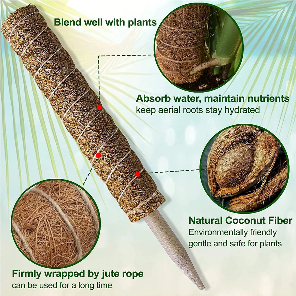4 PCS Coir Plant Support Pole for Climbing Plants U8494
