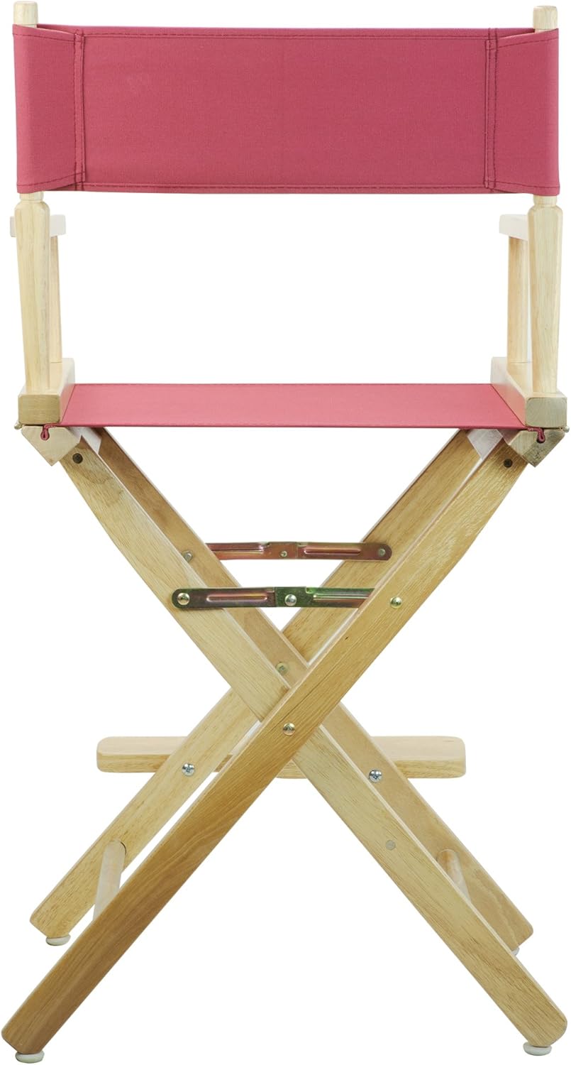 24" Director's Chair Natural Frame with Burgundy Canvas C631
