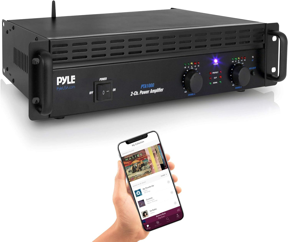 2-Channel Rack Mount Bluetooth Power Amplifier 1000 Watt O175619