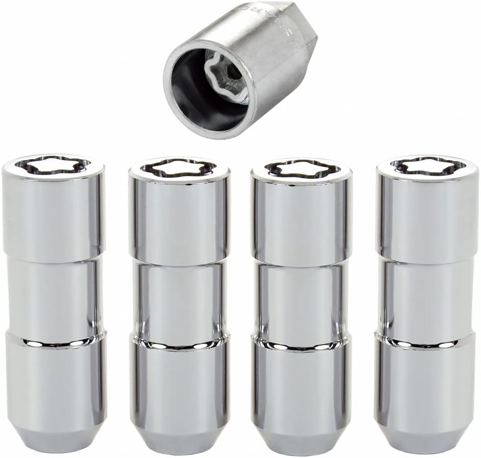 Chrome Cone Seat Wheel Lock Nut Set, 4 Pack, 9/16-18, 2.5 in. Length Y407797
