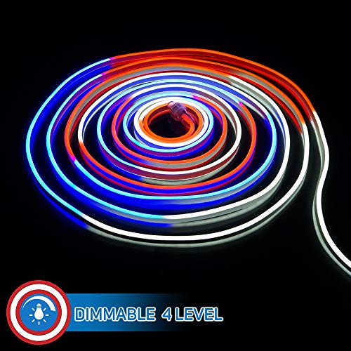 30ft Red White Blue Waterproof LED Rope Lights with Controller S88981