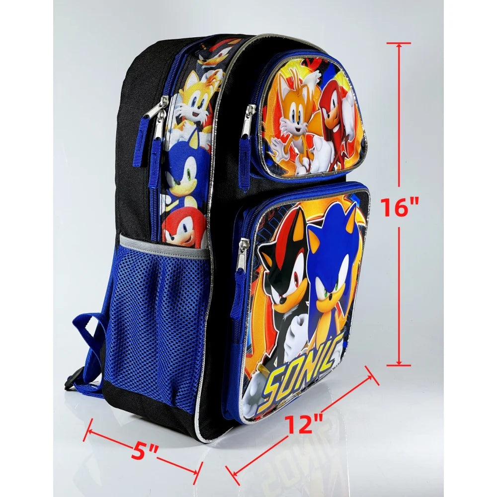 Blue Black Sonic Backpack with Insulated Lunch Bag V988181
