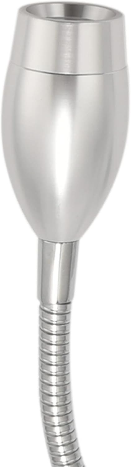 Silver Flexible Gooseneck Reading Lamp with Plug W758