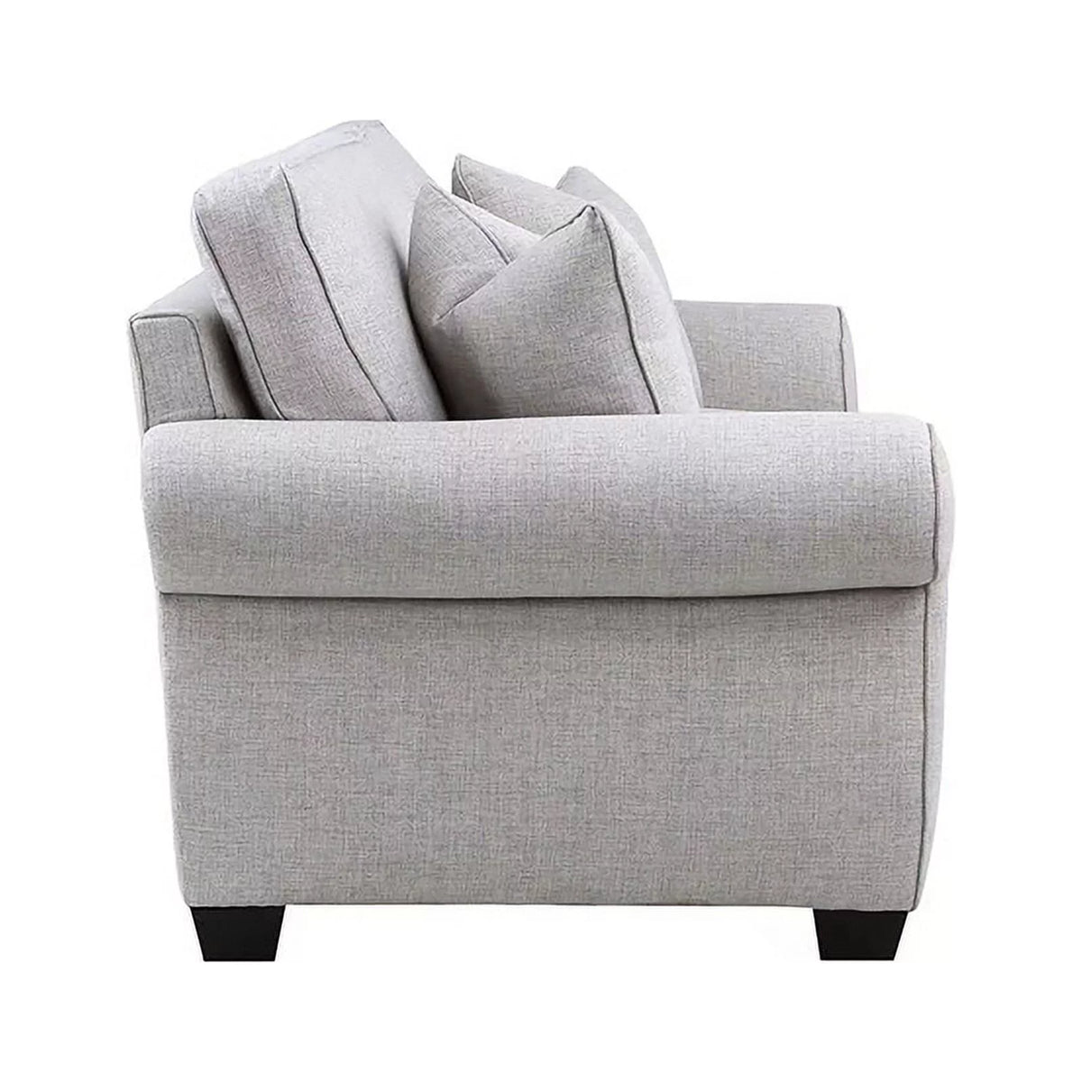 Cream Fabric Loveseat with Rolled Arms J630