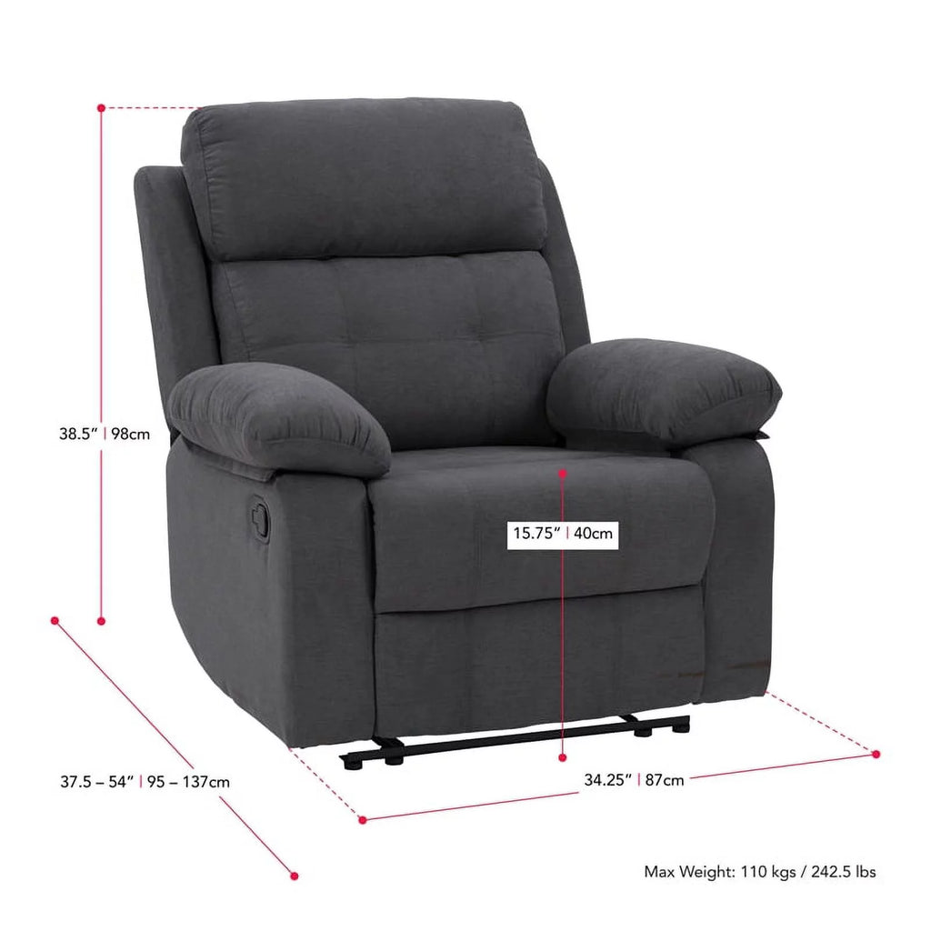 Dark Gray Fabric Manual Recliner P13641