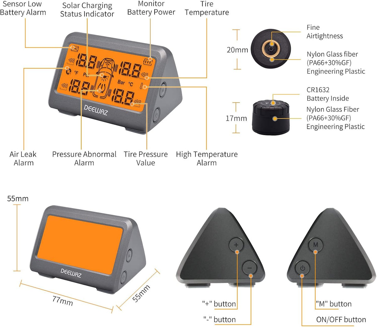 Tire Pressure Monitoring System 0-116 Psi L7908