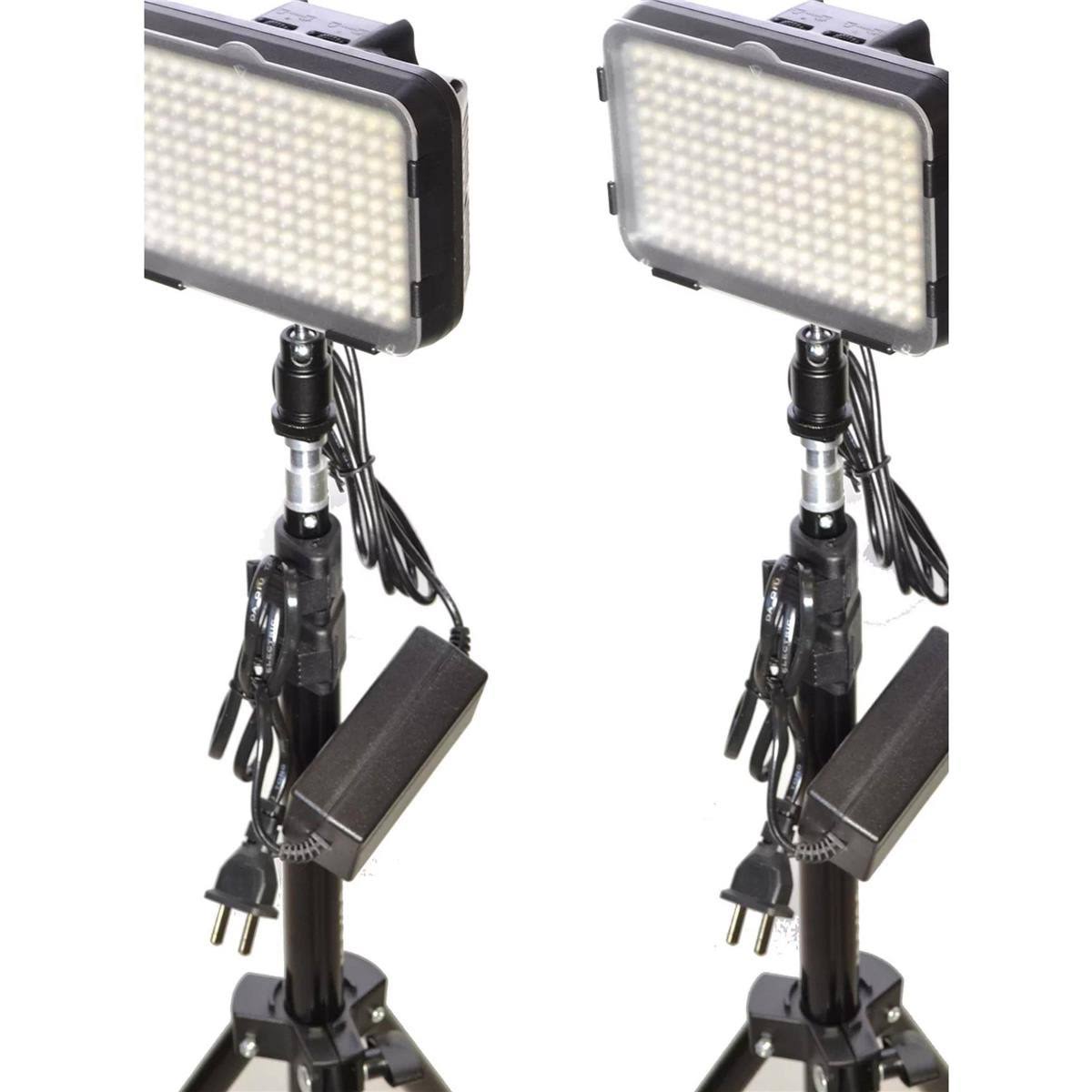 Bi-Color LED On-Camera 2-Light Kit with Stands and AC Adapters E480