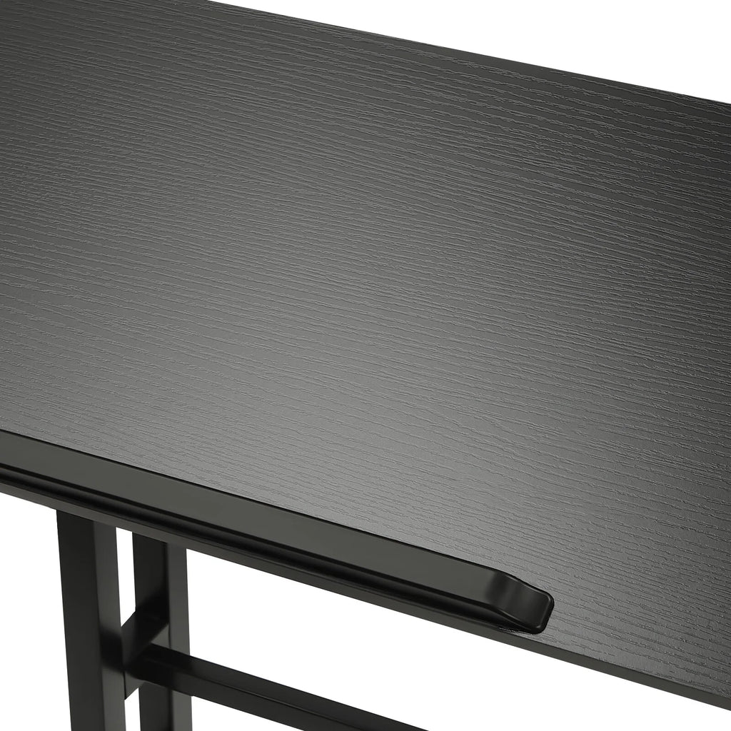 24" Mobile Stand Up Desk Adjustable Height Small Storage Desk with Wheels Black P4669