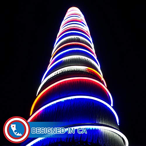 30ft Red White Blue Waterproof LED Rope Lights with Controller S88981
