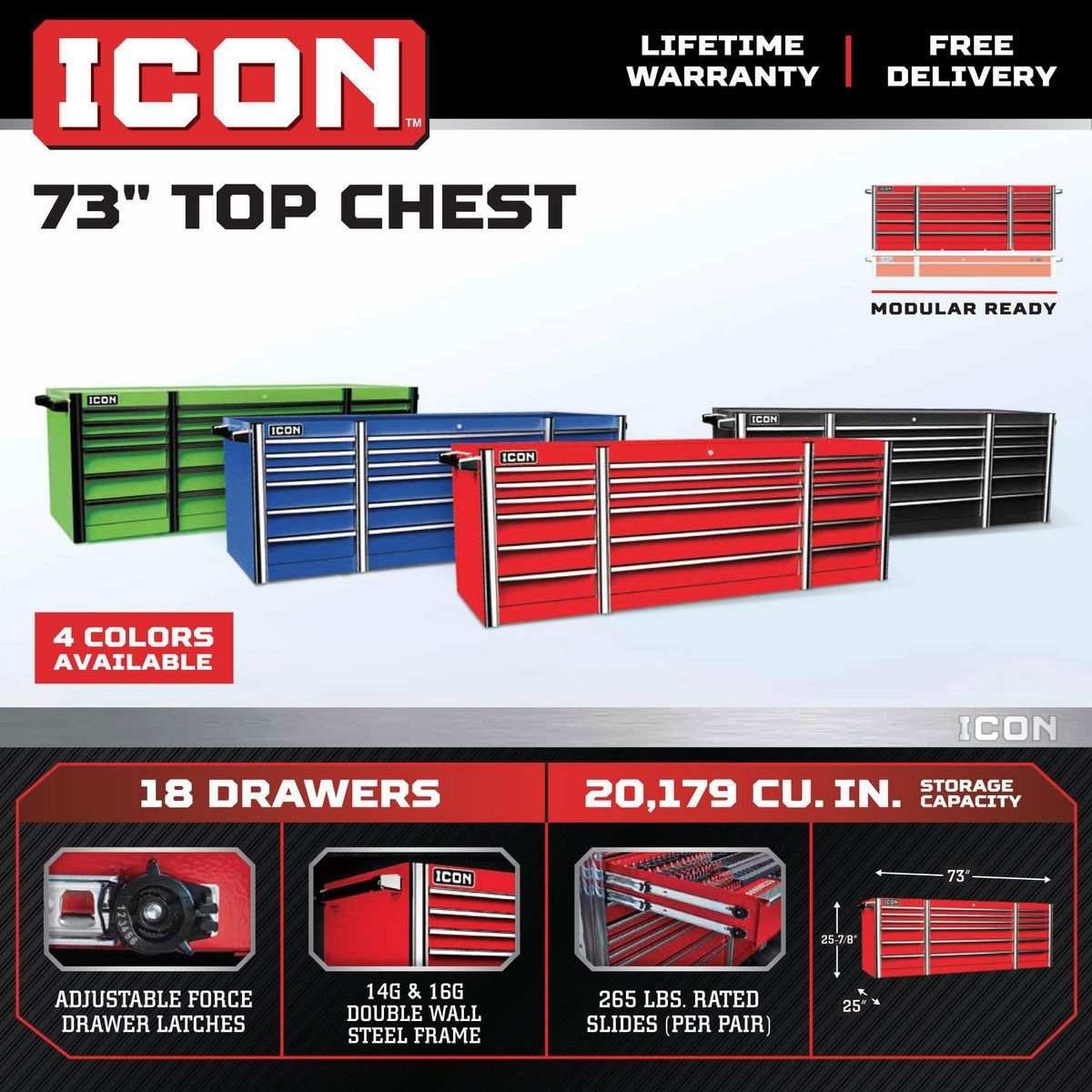 73 in. Top Chest L989