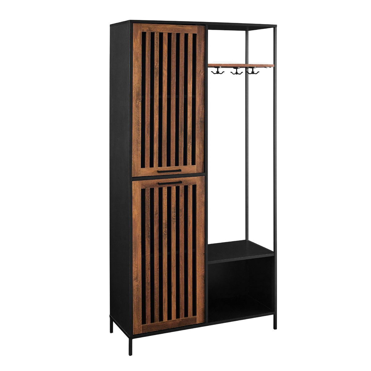 72-Inch Slat Door Hall Tree, Dark Walnut B51213