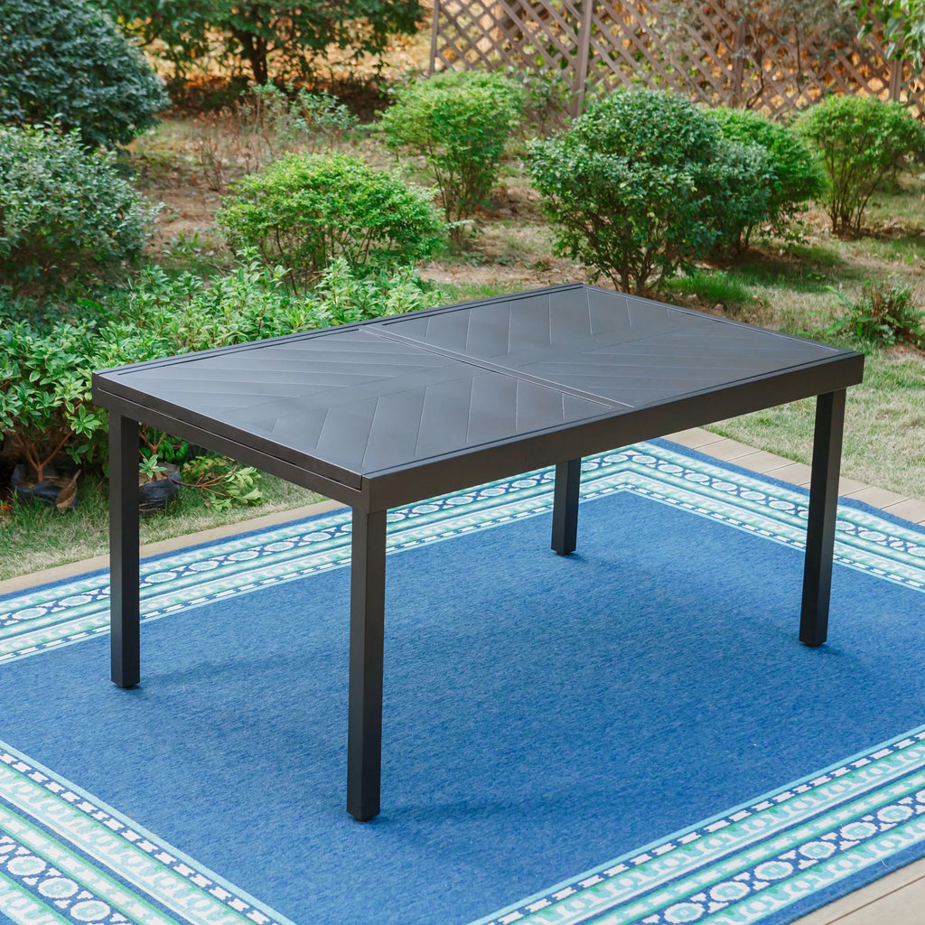 9-Piece Outdoor Dining Set with Extendable Table & Cushioned Chairs Y86697
