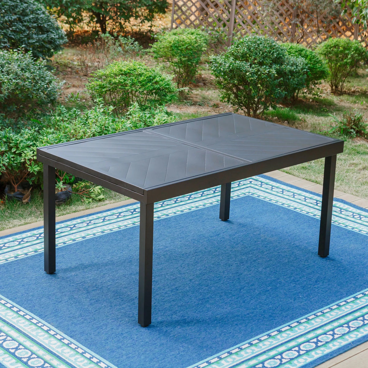 9-Piece Outdoor Dining Set with Extendable Table & Cushioned Chairs Y86697