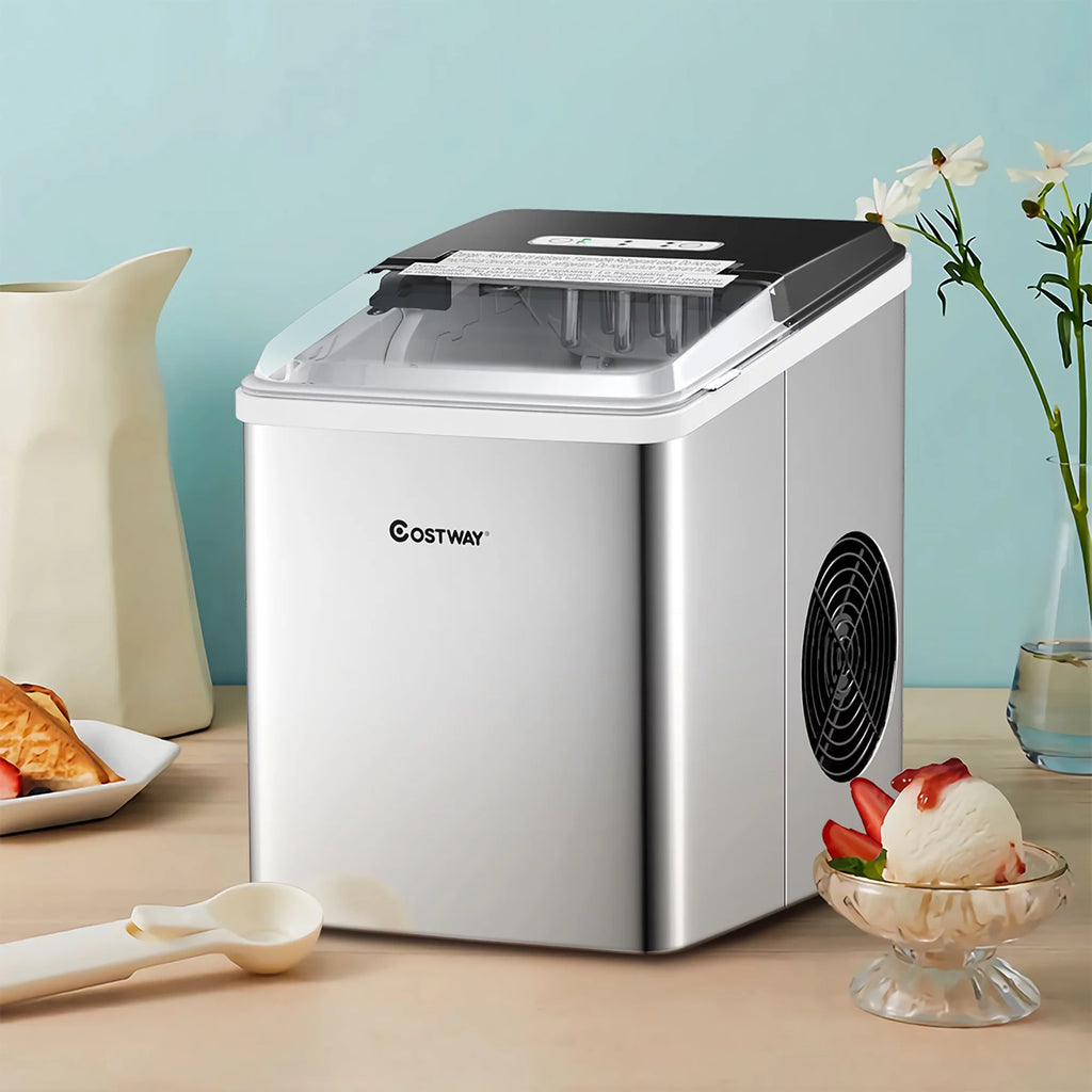 Stainless Steel Countertop Ice Maker 26Lbs/24H H9803