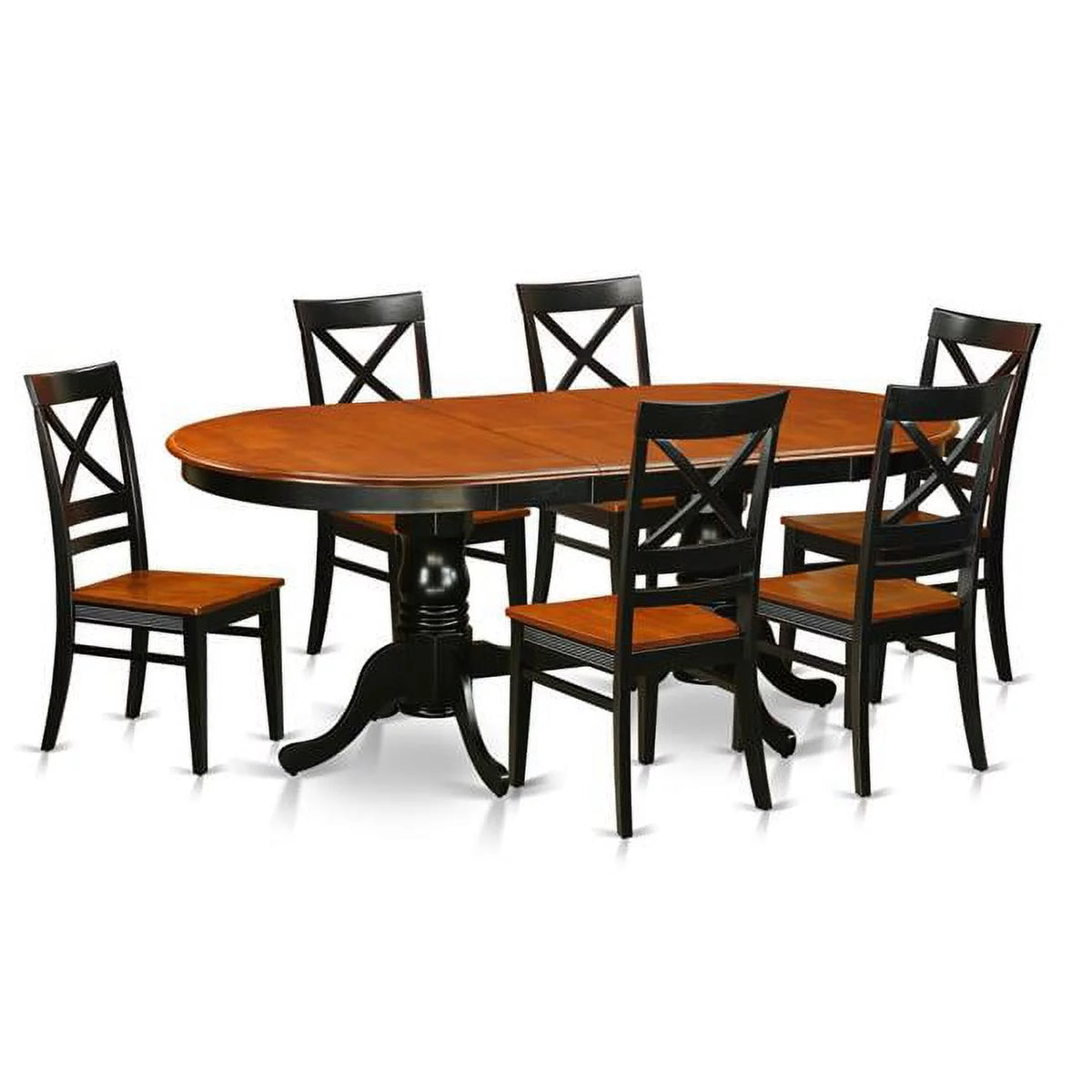 7 Piece Dining Table with 6 Wood Chairs V98617