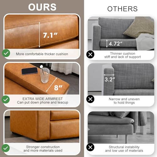 85" Natural Linen 3 Seater Sofa O61798